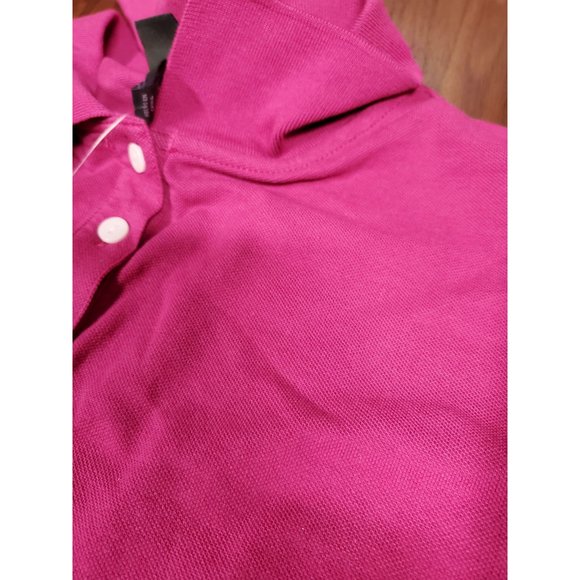 Womens Short Sleeve Boxy Cropped Polo T Shirt Wild Fable Magenta M - Picture 7 of 8